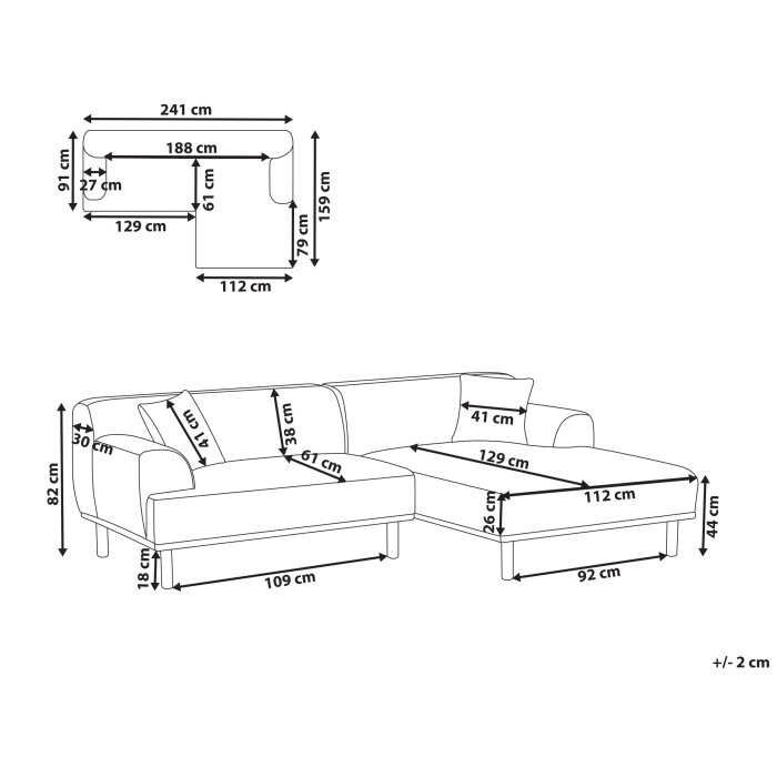 3-seater corner sofa HOLT Boucle White Left [3]