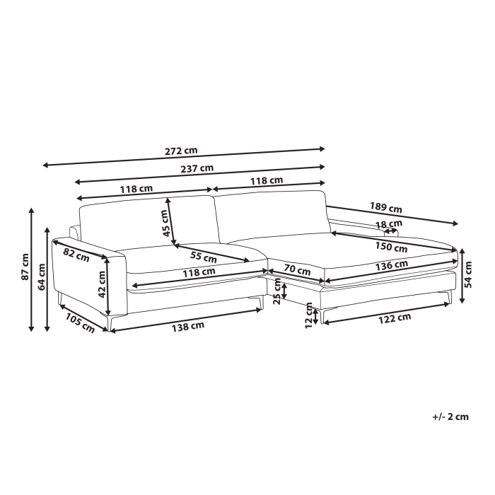 MALOY 3-seater corner sofa Off-white Left [3]