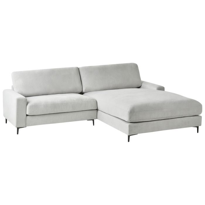 3-seater corner sofa MALOY Chenille Light grey Left [4]