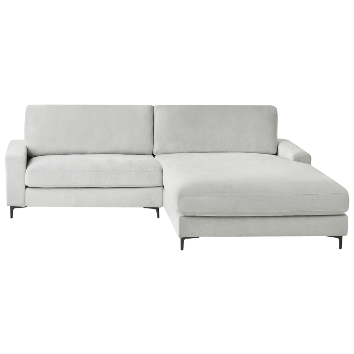 3-seater corner sofa MALOY Chenille Light grey Left [2]