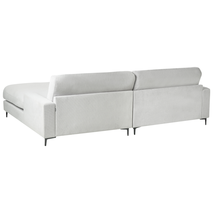 3-seater corner sofa MALOY Chenille Light grey Left [5]