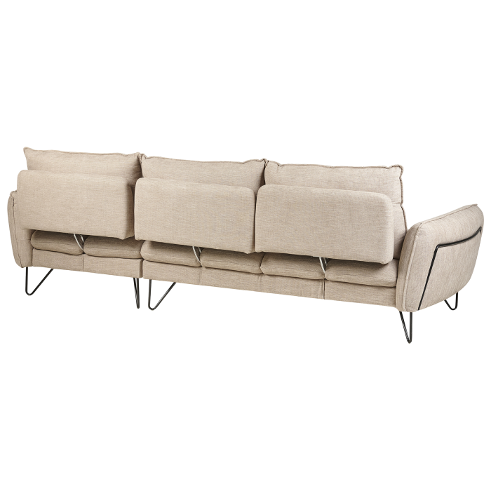 Corner sofa 3-seater SERSAN Chenille White Left [4]