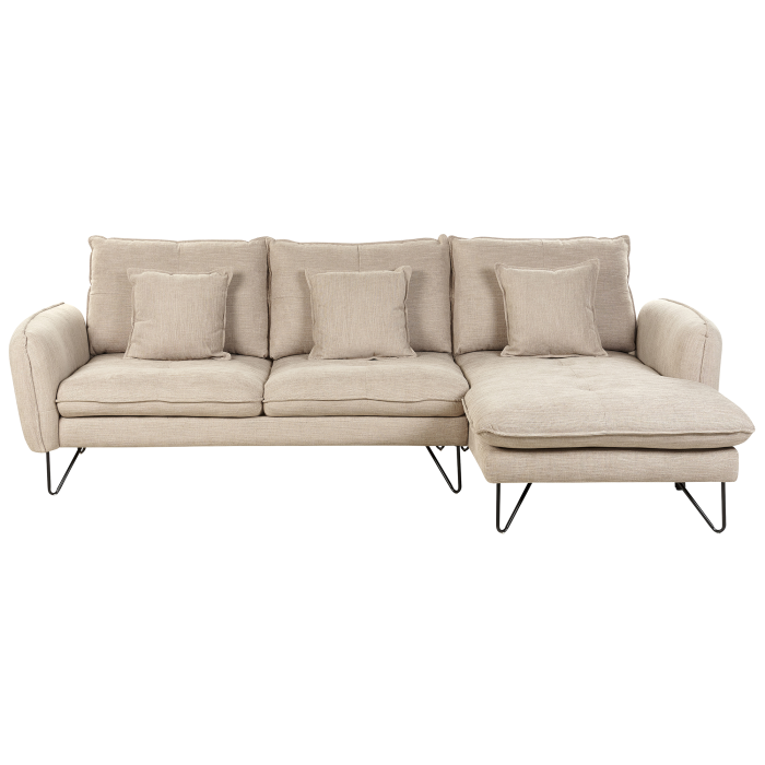 Corner sofa 3-seater SERSAN Chenille White Left [2]