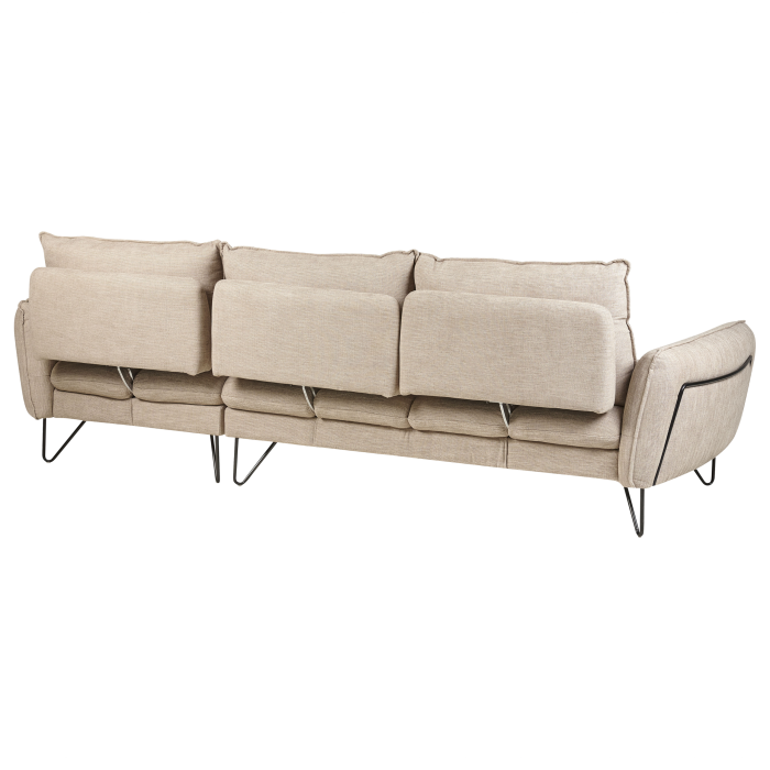 3-seater corner sofa SERSAN Chenille Beige Right [5]