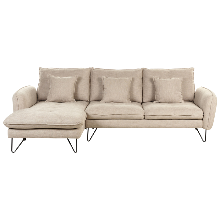 3-seater corner sofa SERSAN Chenille Beige Right [2]