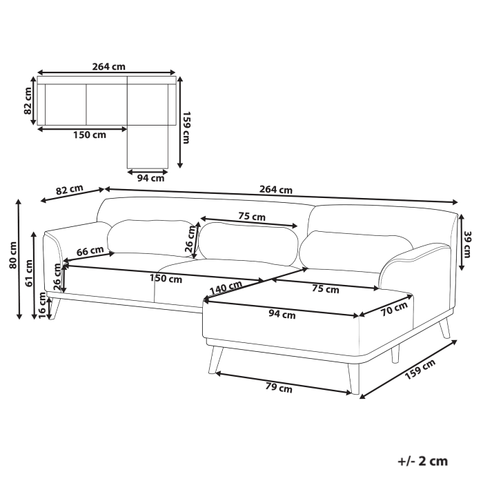 3-seater corner sofa SIMOS Off-white Left [3]