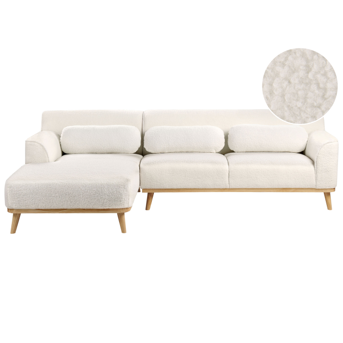3-seater corner sofa SIMOS Boucle White Right [2]