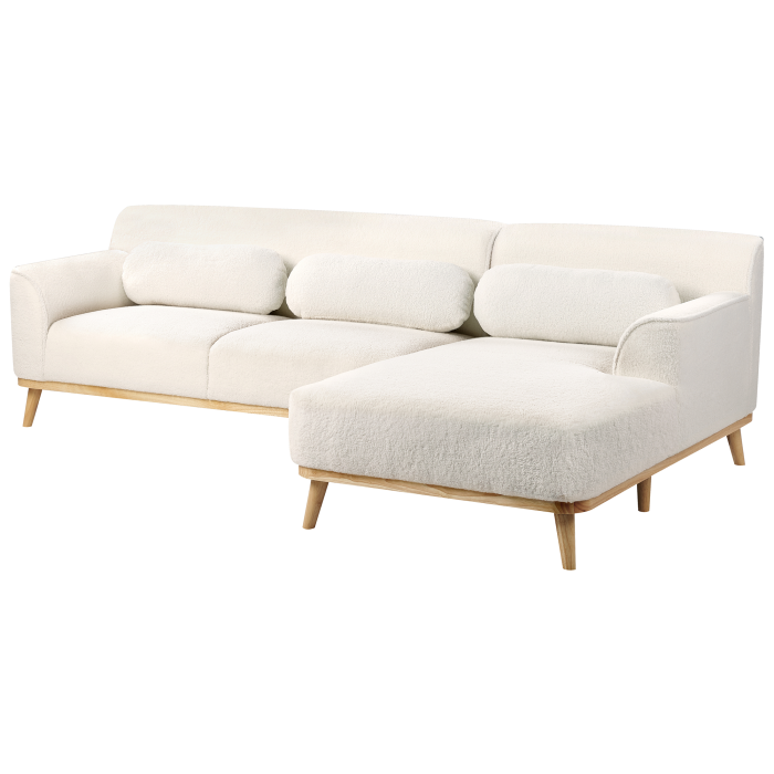 Colțar cu 3 locuri SIMOS Boucle Alb Stânga [5]