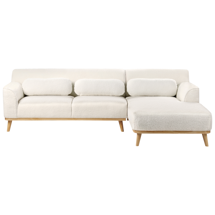 Colțar cu 3 locuri SIMOS Boucle Alb Stânga [4]