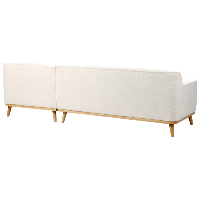 Colțar cu 3 locuri SIMOS Boucle Alb Stânga [6]