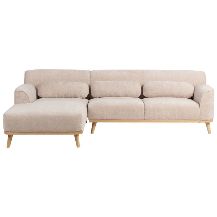 SIMOS 3-seater corner sofa Chenille Beige Right [4]