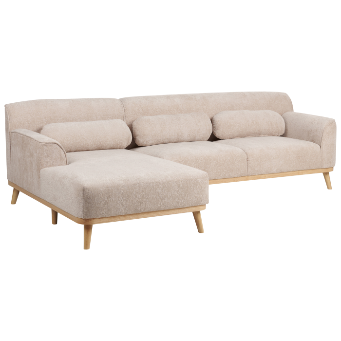 SIMOS 3-seater corner sofa Chenille Beige Right [5]