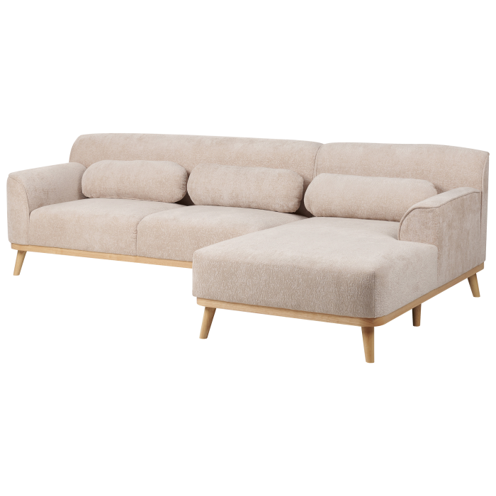 Colțar cu 3 locuri SIMOS Chenille Bej Stânga [5]