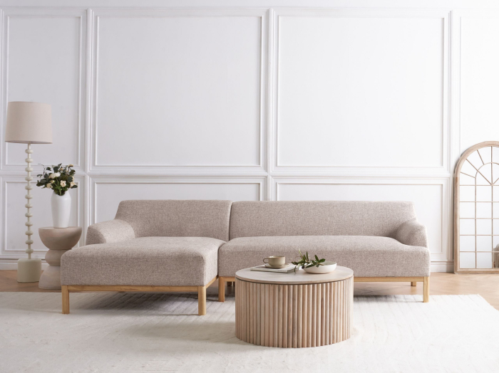 3-seater corner sofa SOSJO Light brown Right [1]