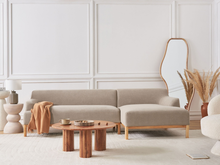 SOSJO 3-seater corner sofa Taupe Left [1]