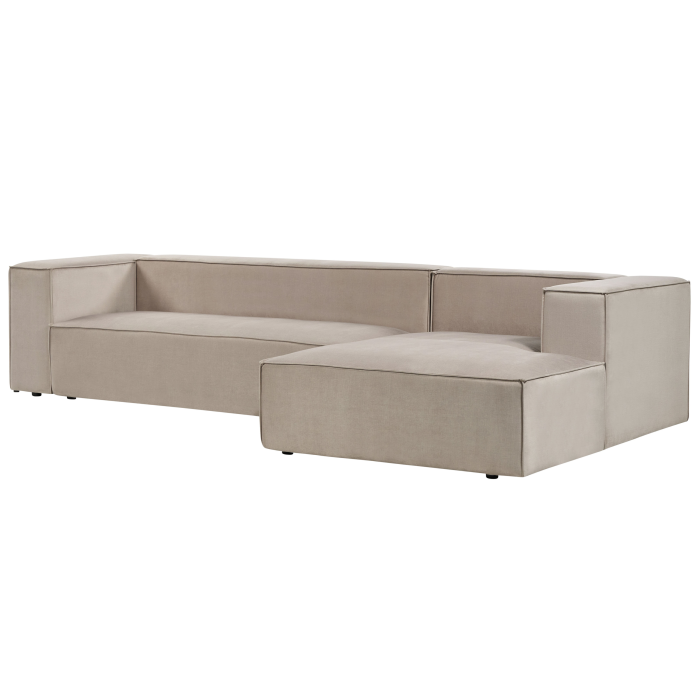 3-seater corner sofa VERNON Velvet Taupe Left [4]
