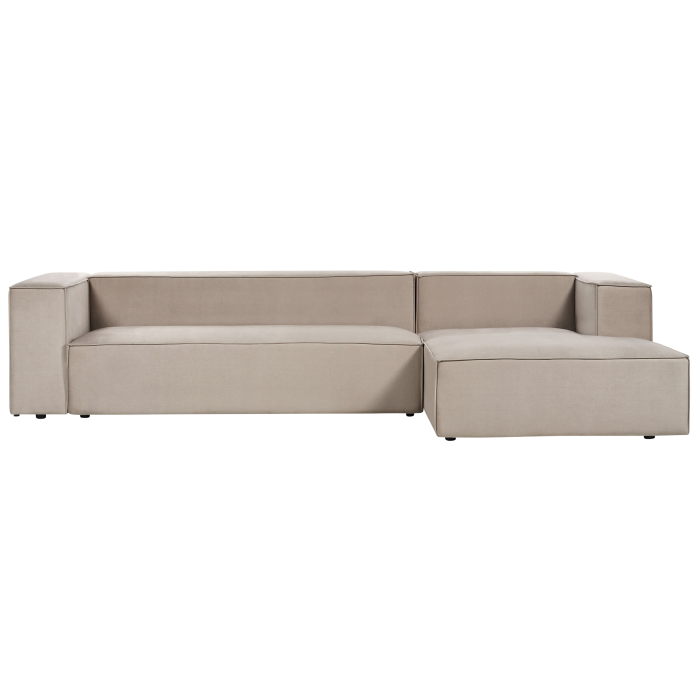3-seater corner sofa VERNON Velvet Taupe Left [2]