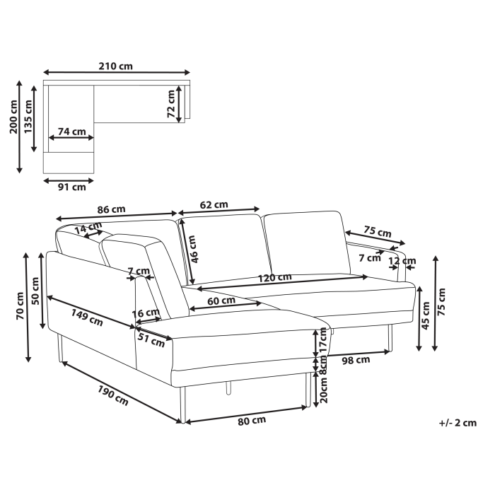 4-seater corner sofa BREDA Pink Right [3]