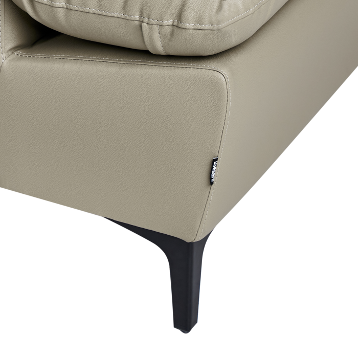 4-seater corner sofa FARILA Natural leather Taupe Adjustable Left [9]