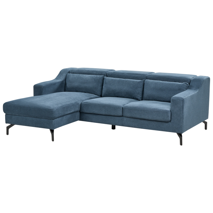 4-seater corner sofa GLOSLI Chenille Blue Right [4]