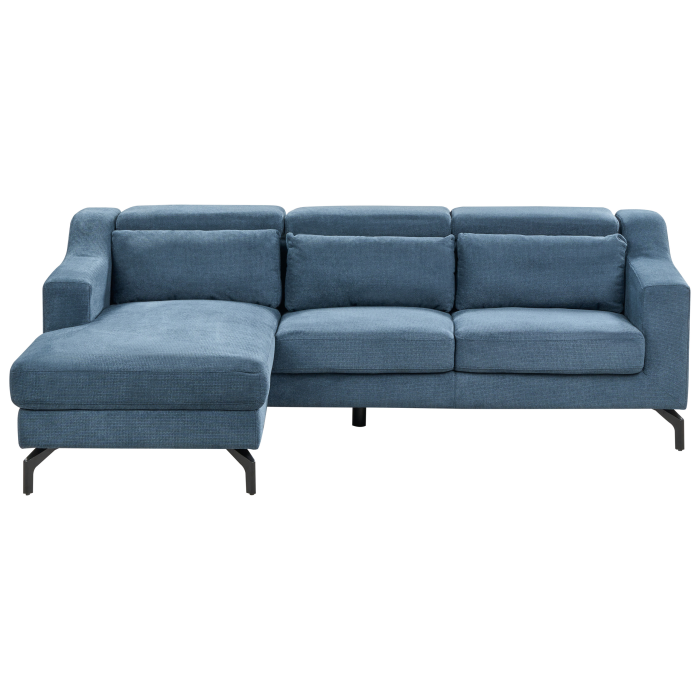 4-seater corner sofa GLOSLI Chenille Blue Right [2]