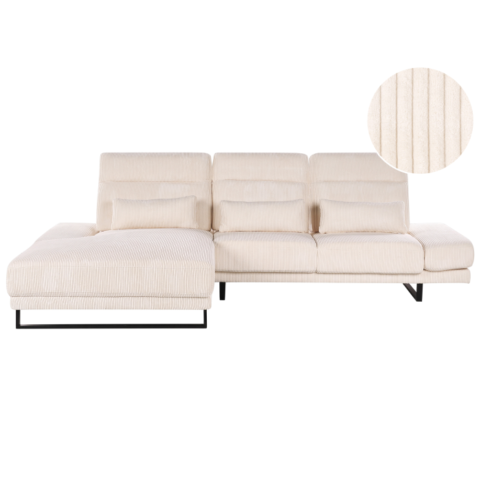 IKAST 4-seater corner sofa Beige Velour Right [2]