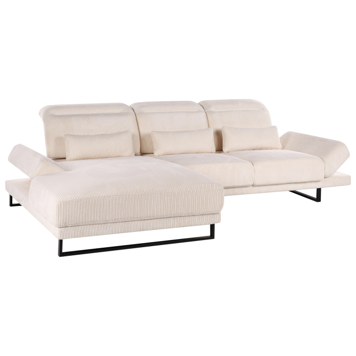 IKAST 4-seater corner sofa Beige Velour Right [8]