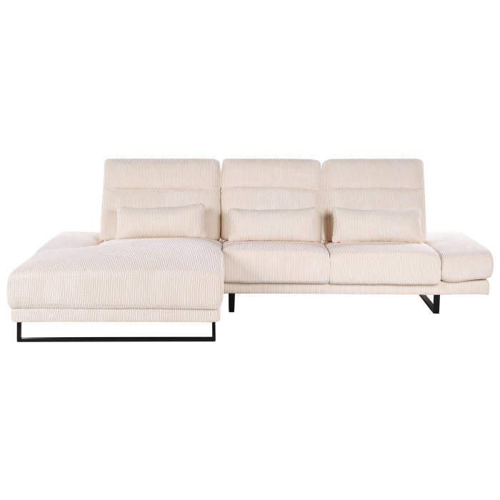 IKAST 4-seater corner sofa Beige Velour Right [4]