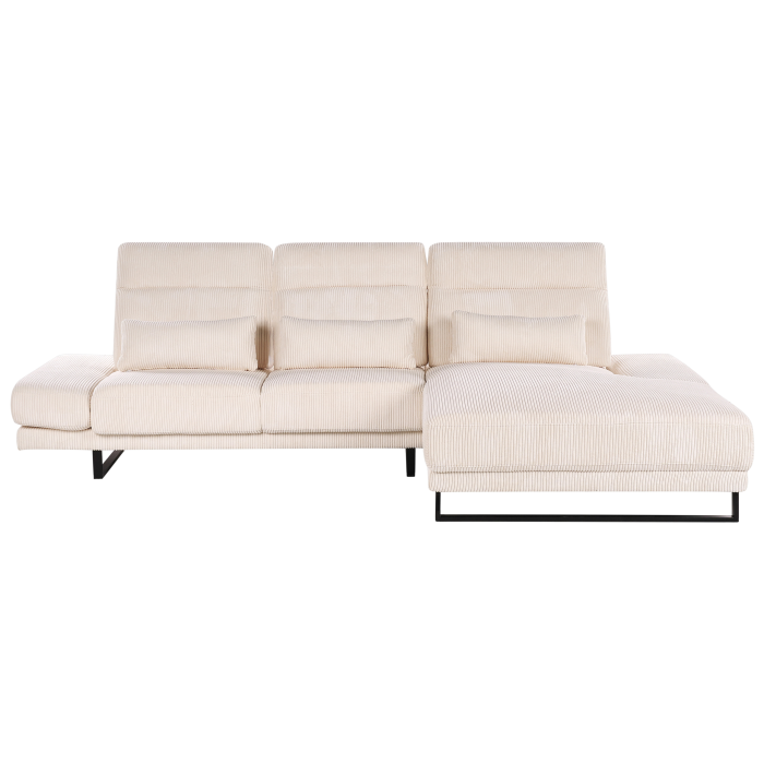 IKAST 4-seater corner sofa Beige velvet Left [4]
