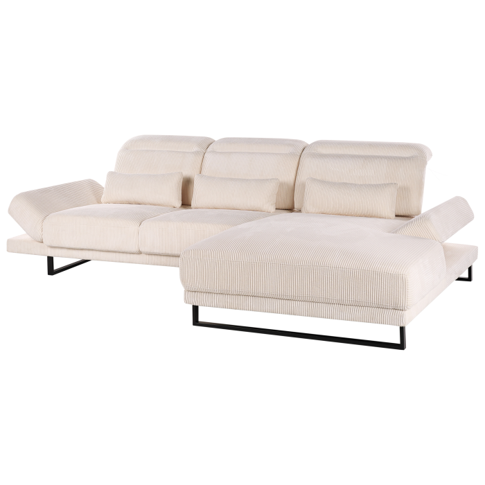 IKAST 4-seater corner sofa Beige velvet Left [8]