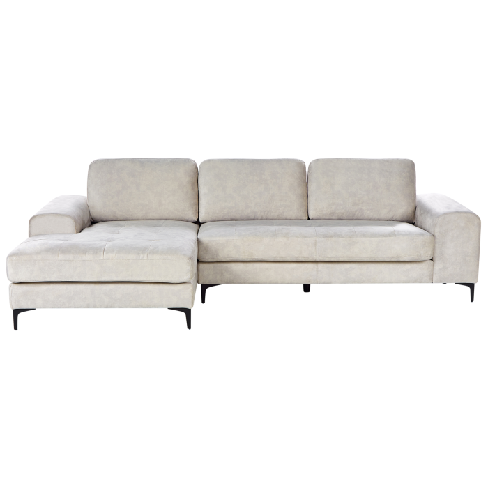 4-seater corner sofa KIRUNA Velvet Light beige Right [2]