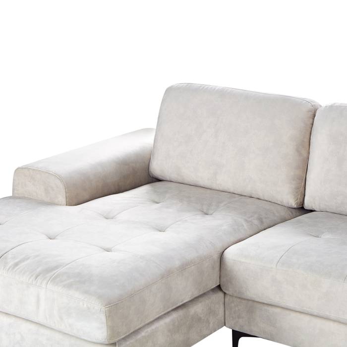 4-seater corner sofa KIRUNA Velvet Light beige Right [10]