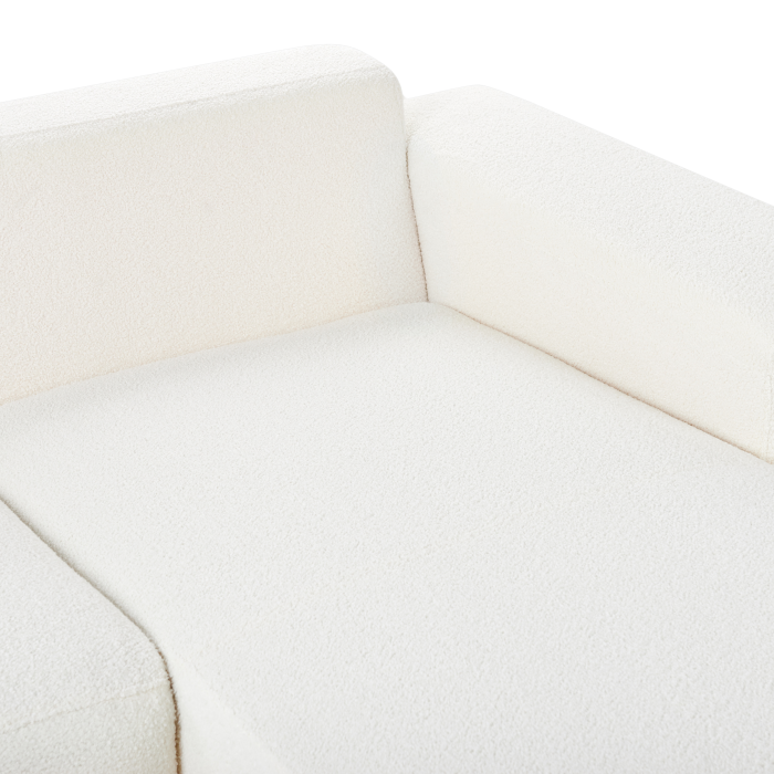 4-seater corner sofa LUNGO Boucle White Left [10]