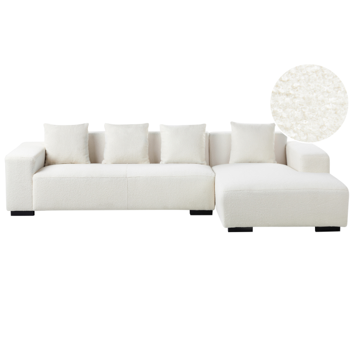 4-seater corner sofa LUNGO Boucle White Left [2]