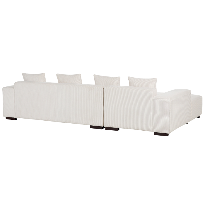 4-seater corner sofa LUNGO Velvet Off-white Right [6]
