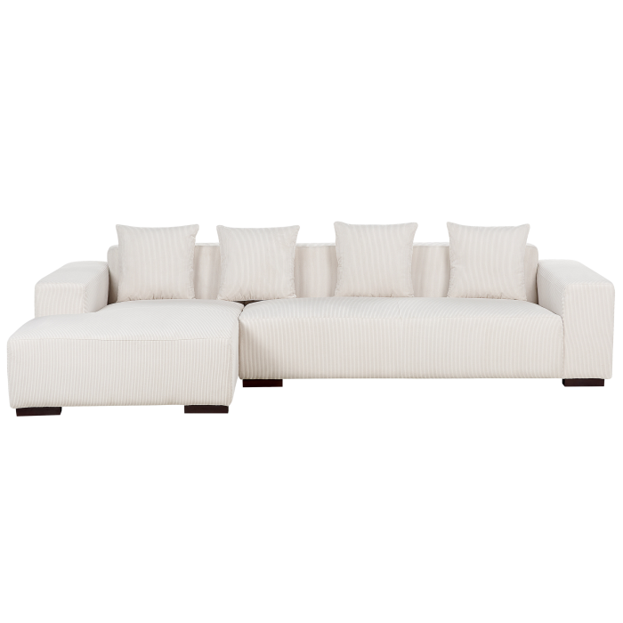 4-seater corner sofa LUNGO Velvet Off-white Right [4]