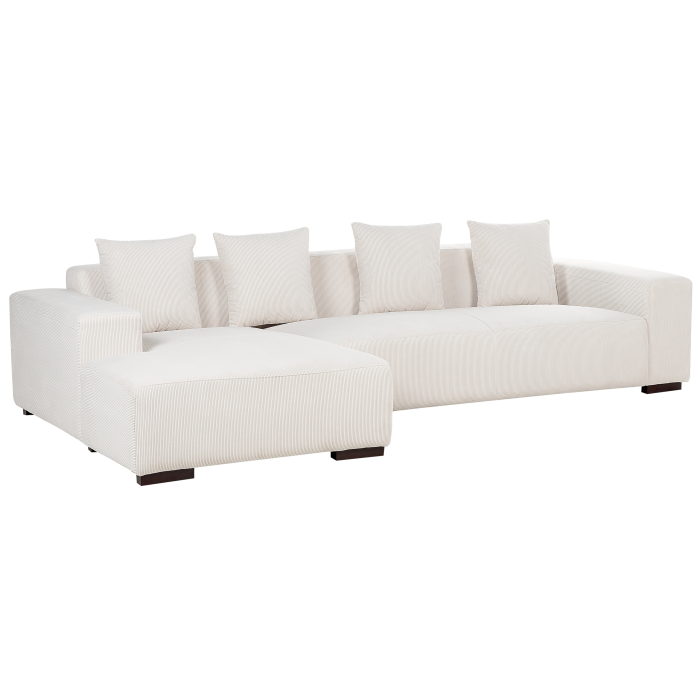 4-seater corner sofa LUNGO Velvet Off-white Right [5]