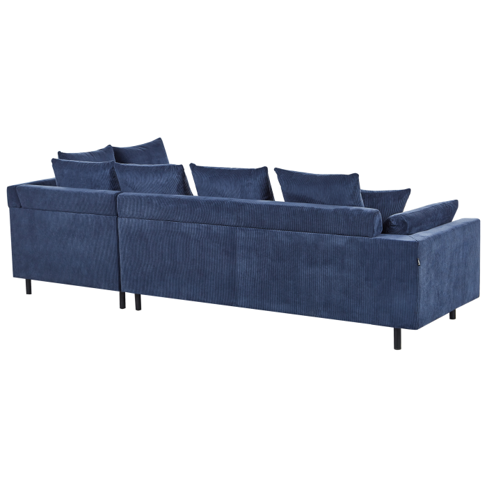 4-seater corner sofa bed LUNNER Dark blue velvet Left [6]