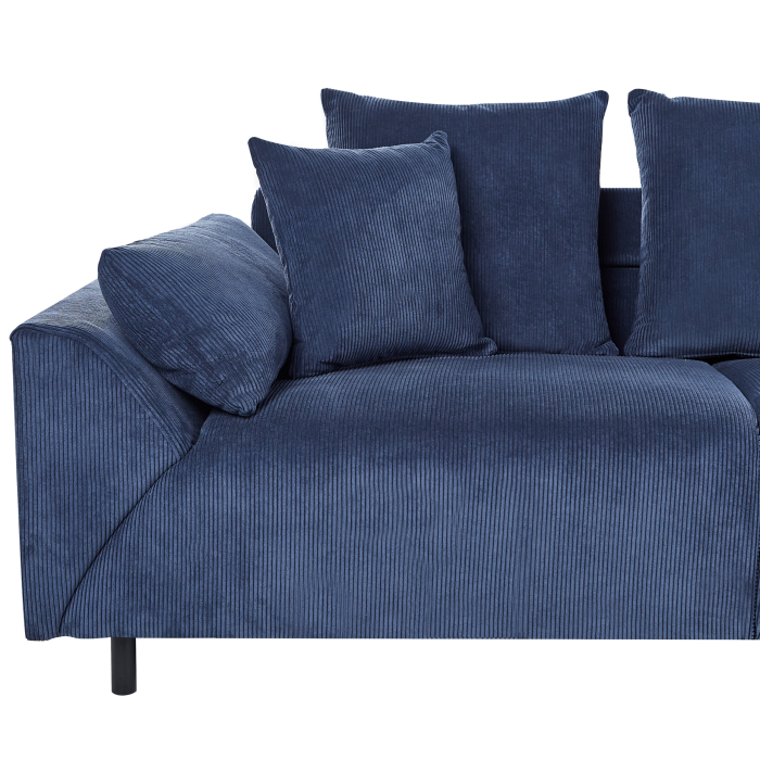 4-seater corner sofa bed LUNNER Dark blue velvet Left [7]