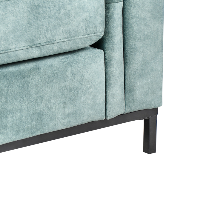 Colțar cu 4 locuri OSLO Catifea Albastru verzui Dreapta [10]