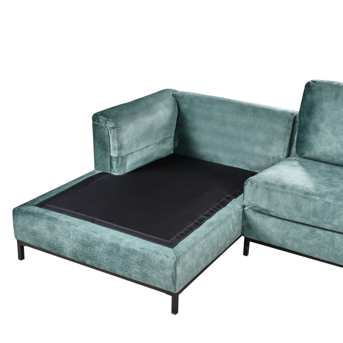 Colțar cu 4 locuri OSLO Catifea Albastru verzui Dreapta [8]