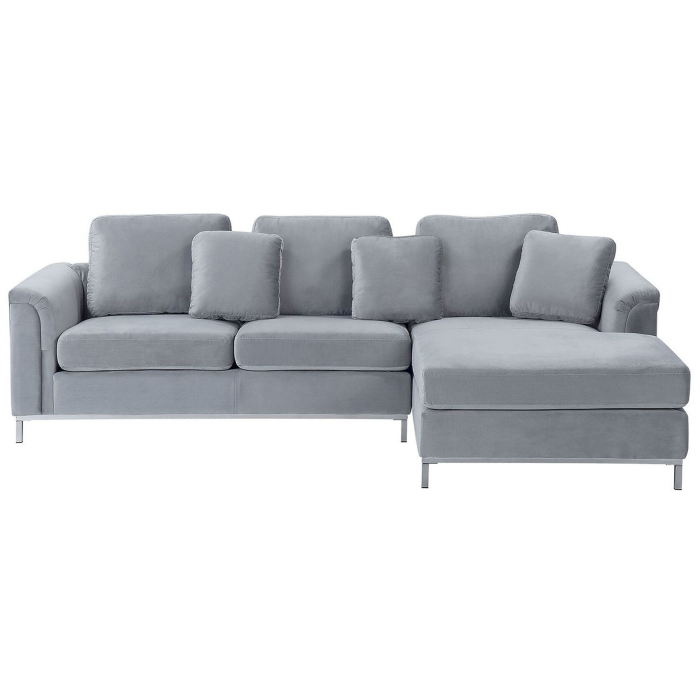 4-seater corner sofa OSLO Velvet Grey Left [2]