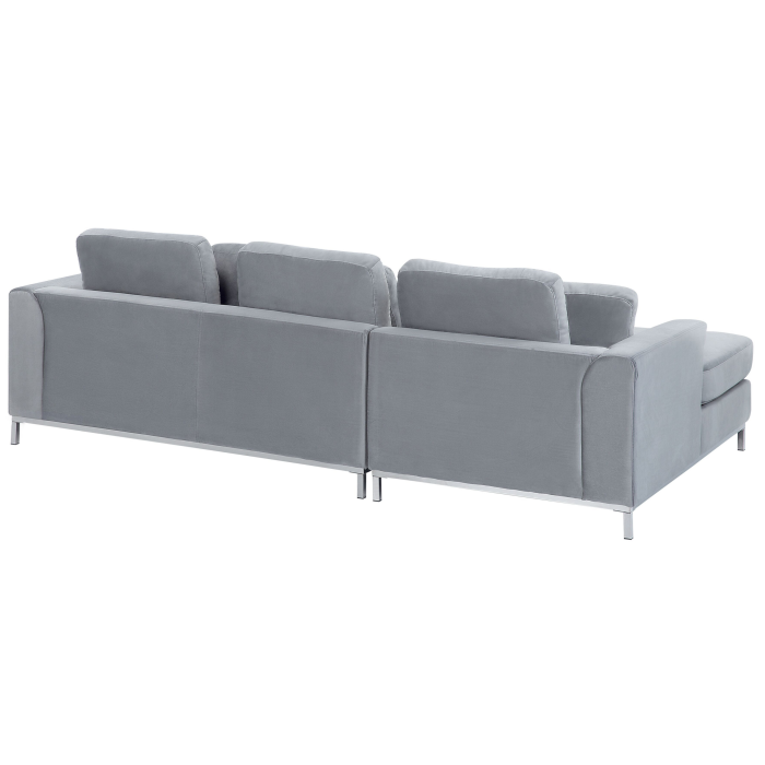 4-seater corner sofa OSLO Velvet Grey Left [5]