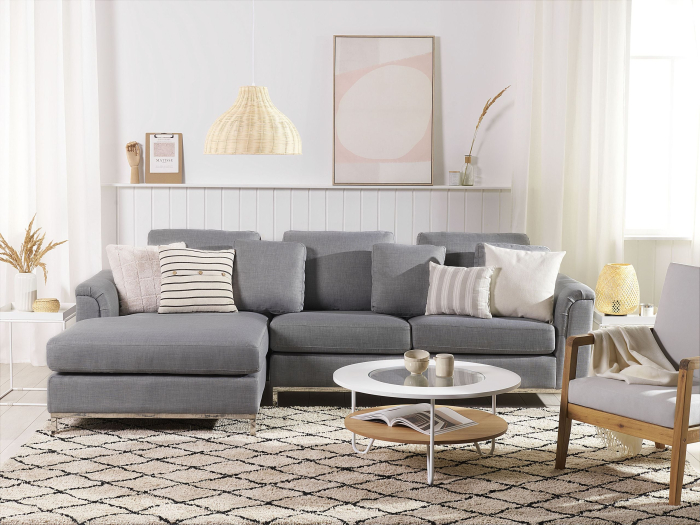 OSLO 4-seater corner sofa Light grey Right [1]