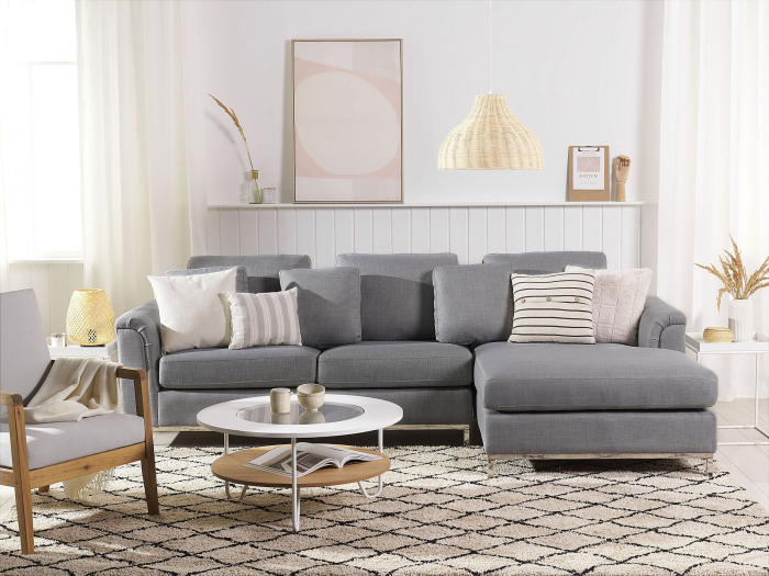 OSLO 4-seater corner sofa Light grey Left [1]