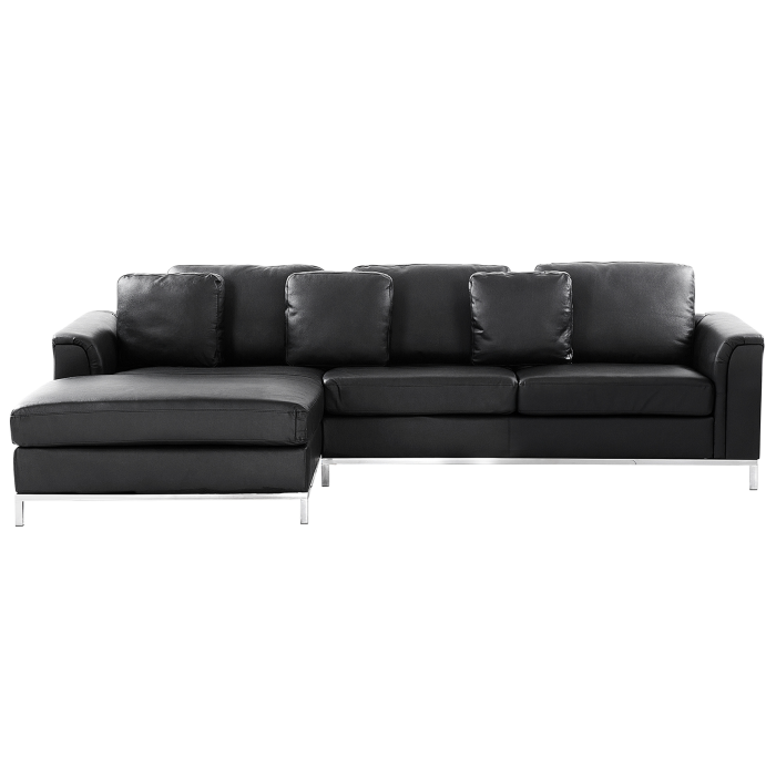 4-seater corner sofa OSLO Black genuine leather Right [2]