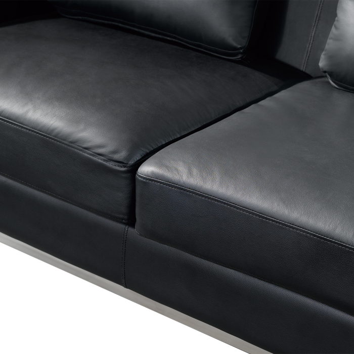 4-seater corner sofa OSLO Black genuine leather Right [4]