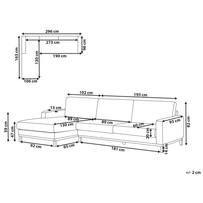 4-seater corner sofa SIGGARD Boucle White Right [3]