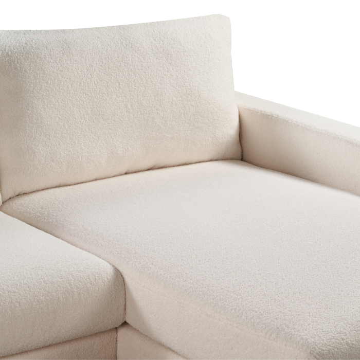 4-seater corner sofa SIGGARD Boucle White Left [7]