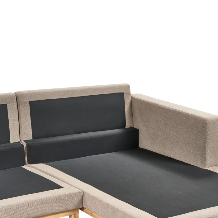 Colțar cu 4 locuri SIGGARD  Taupe Stânga [10]